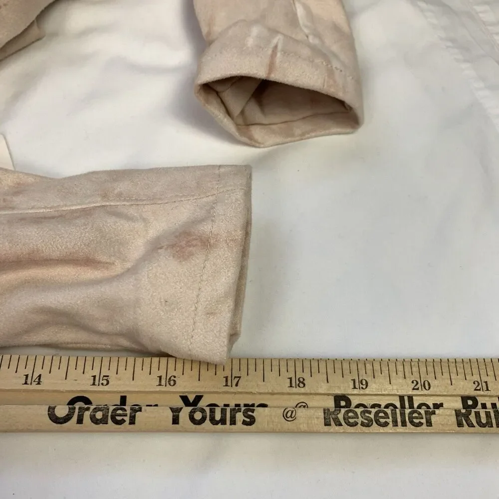 Anthropologie BlankNYC Hippie Dippe Faux Suede Jacket XS Pink Cream Moto Boho - Picture 10 of 13